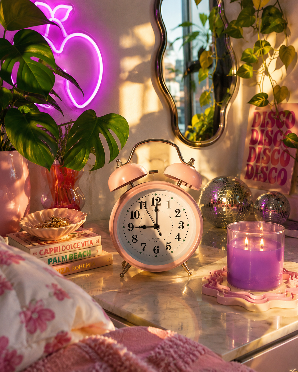 Round Shape Retro Twin bell Loud Bedside Alarm clock~5221